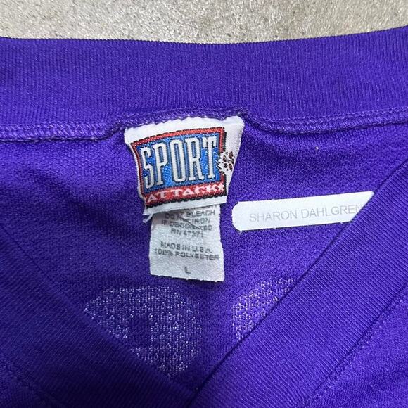 Vintage 90s Minnesota Vikings Randy Moss Jersey Purple Mens Large Boxy Tee Shirt - Picture 4 of 4